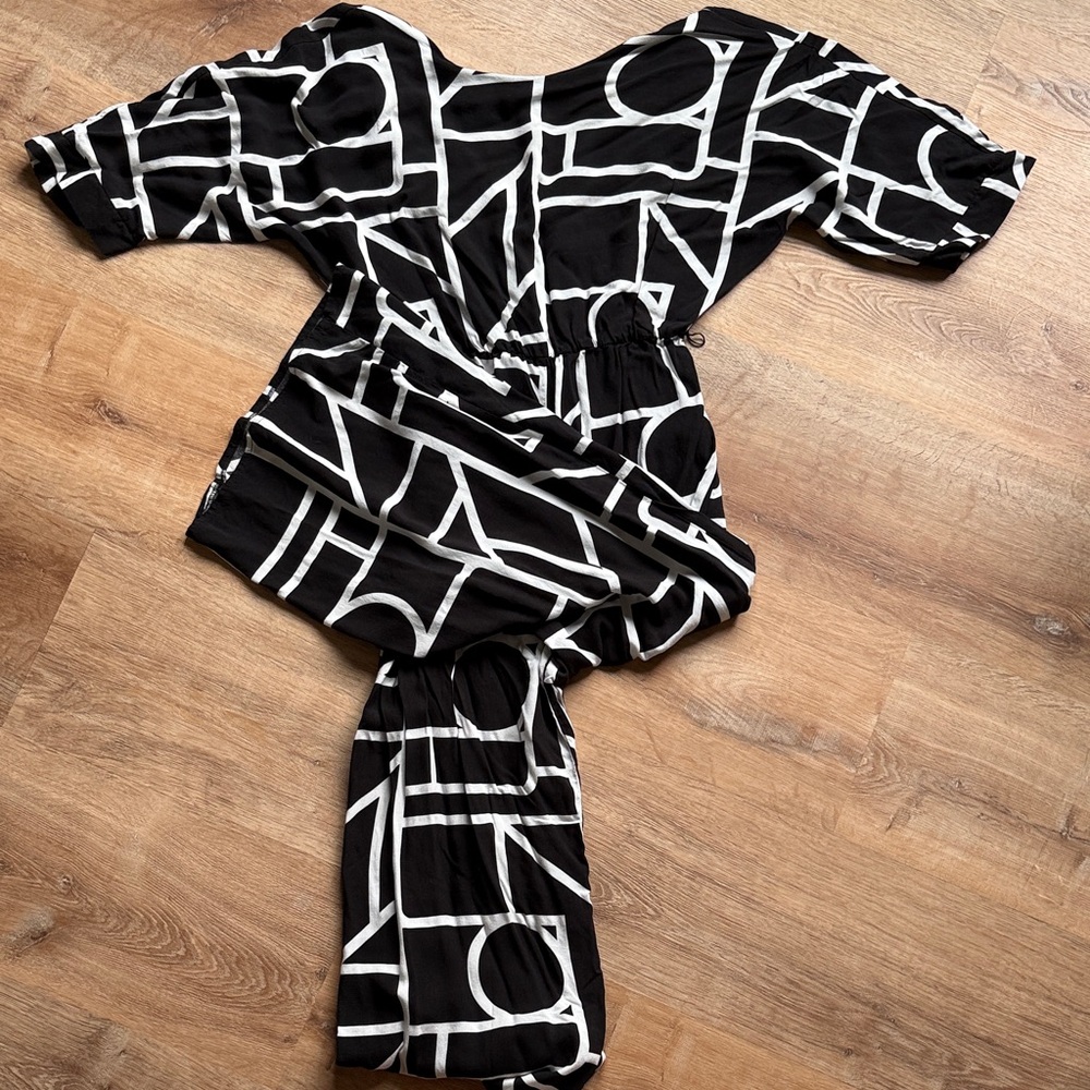 Black and White Geometric Jumpsuit
